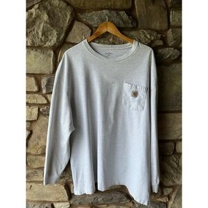 Carhartt Gray Long Sleeve Pocket T-Shirt Workwear
